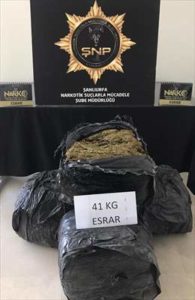 Şanlıurfa’da 41 kilogram esrar ele geçirildi