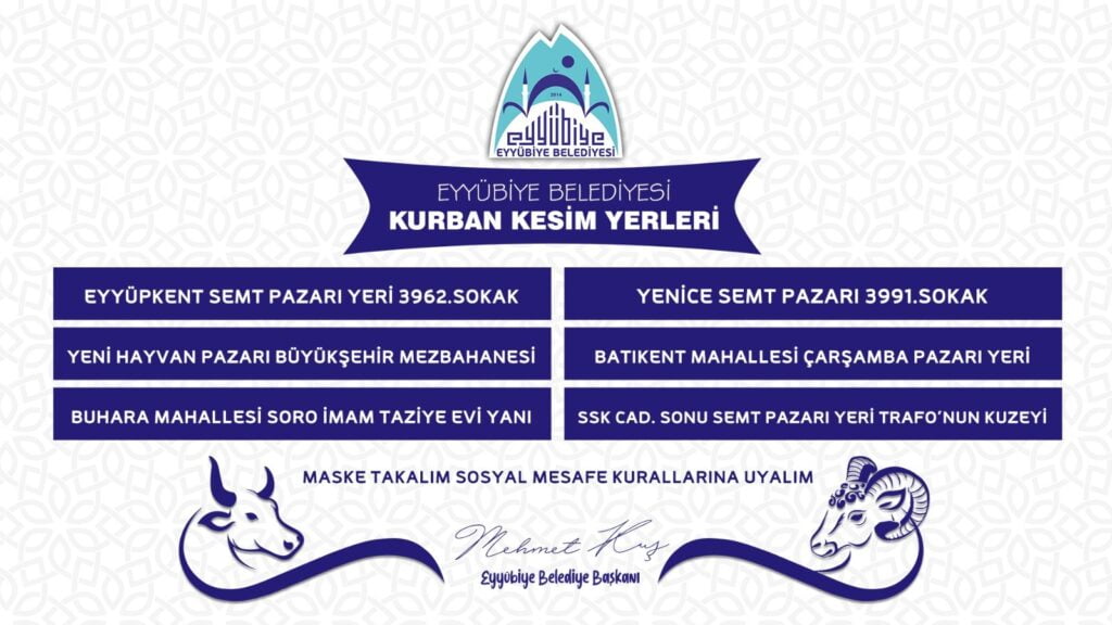 Eyyübiye’de kurban kesim ve satış yerleri açıklandı
