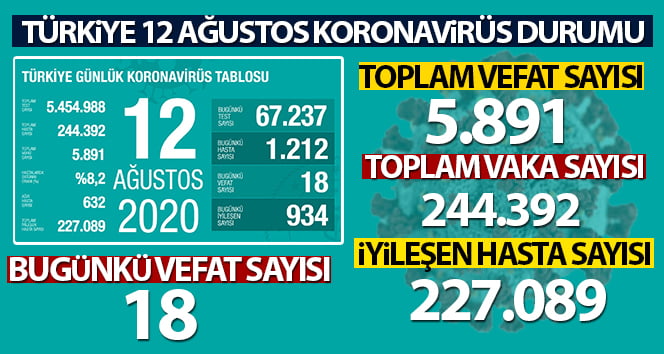 Son 24 saatte korona virüsten 18 kişi hayatını kaybetti