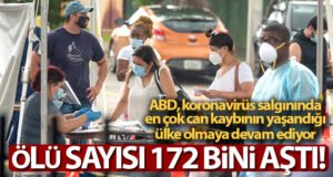 ABD’de korona virüsten ölenlerin sayısı 172 bin 630’a yükseldi