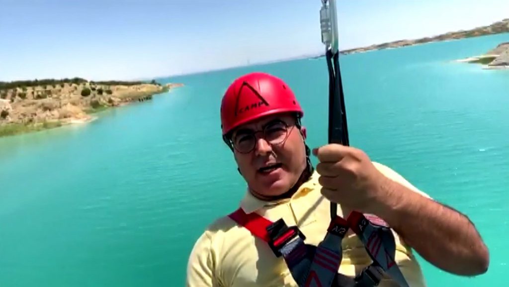 Atatürk Barajı’nda zipline heyecanı
