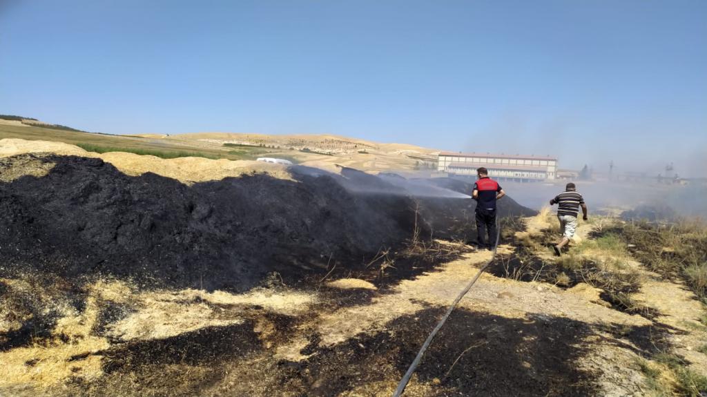 Şanlıurfa’da tonlarca saman yandı