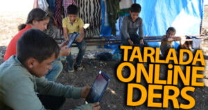 Şanlıurfa’da Tarlada online ders başladı