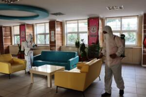 Sınav öncesi okullar dezenfekte ediliyor