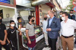 Vali Erin korona virüs denetimlerine katıldı