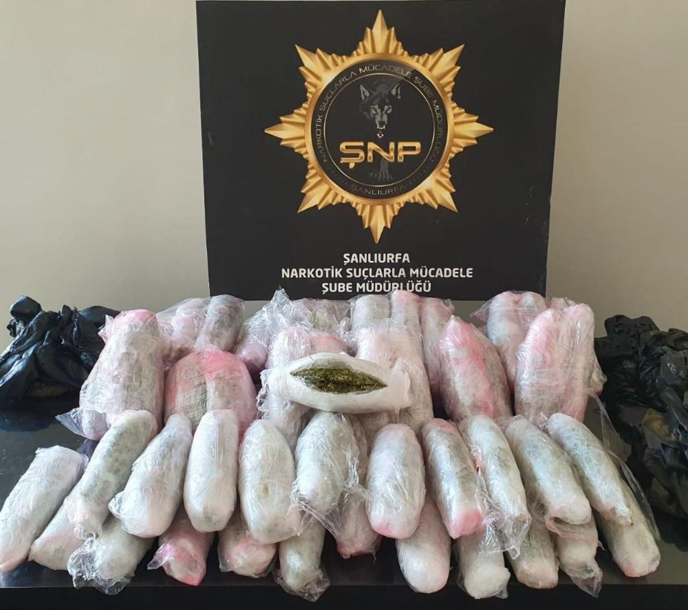 Şanlıurfa’da Aracın altına gizlenen uyuşturucuyu narkotik köpeği buldu