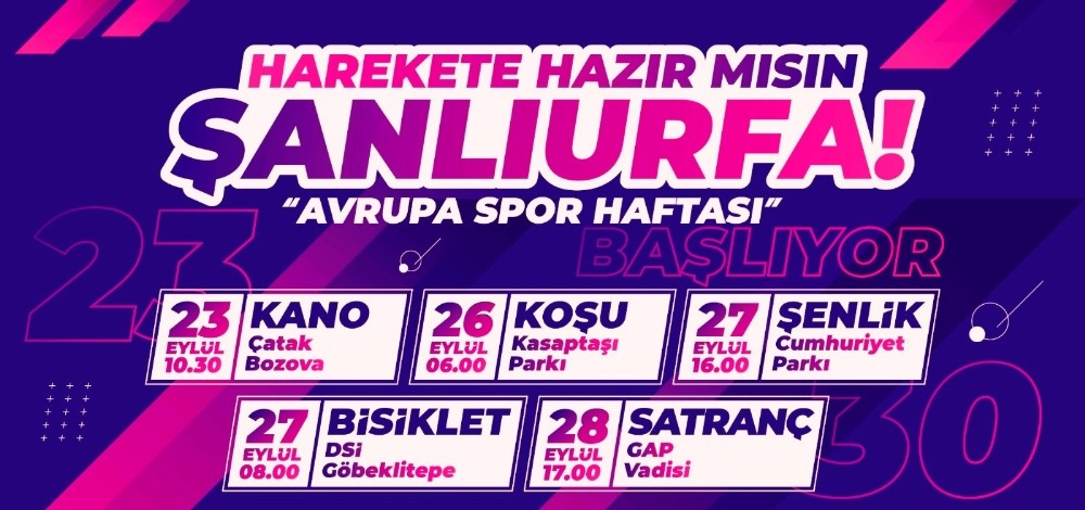 Şanlıurfa’da Avrupa Spor Haftası etkinlikleri düzenlenecek