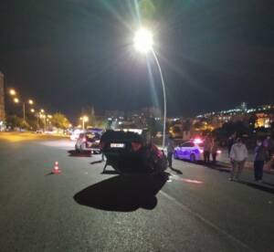 Şanlıurfa’da hızlı giden araç takla attı