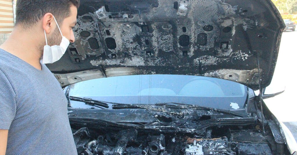 Şanlıurfa’da Kiralanan otomobil yanarak kullanılamaz hale geldi