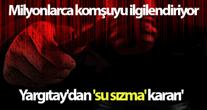 Yargıtay’dan ‘su sızma’ kararı’