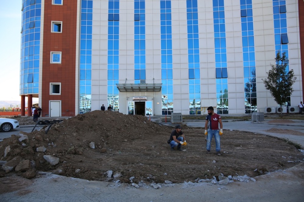 Hastanenin peyzaj çalışmaları başladı