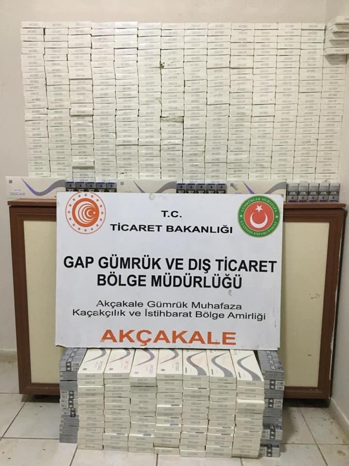 Şanlıurfa’da Gümrükte 5 bin 350 paket sigara ele geçirildi