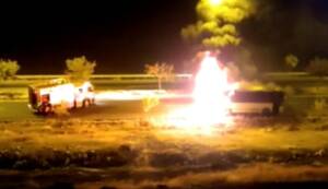 Şanlıurfa’da içerisinde işçilerin olduğu servis otobüsü alev aldı