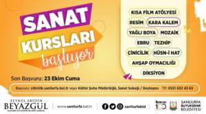 Şanlıurfa’da sanat kursları başlıyor