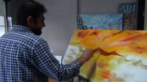 Urfalı İlkokul mezunu yaptığı resimlerle göz kamaştırıyor