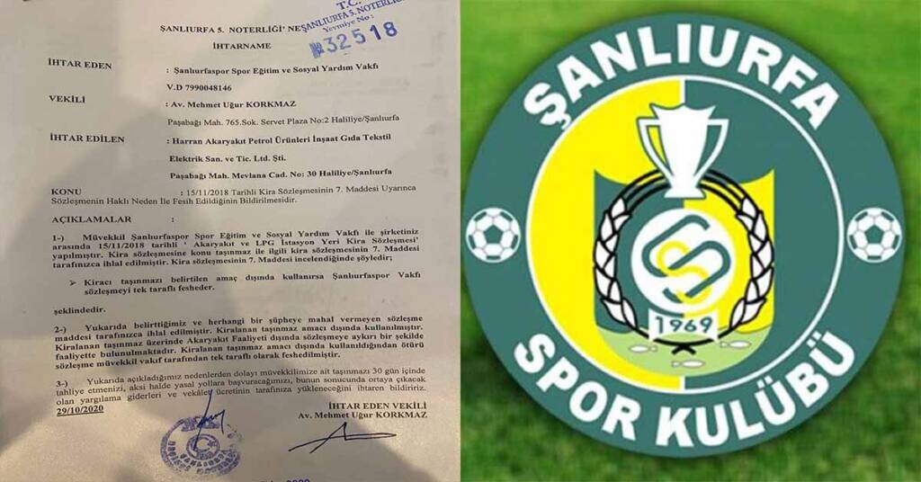 Şanlıurfaspor ihtarname çekti