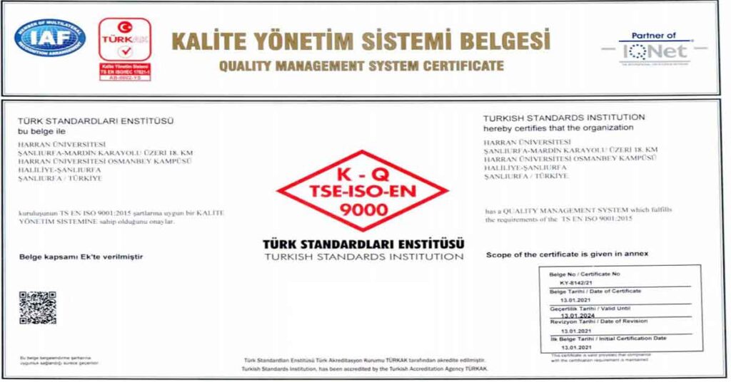 Harran Üniv.’nin Kalite Yolculuğu, Tescillendi