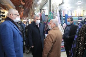 Beyazgül tarihi hanlar bölgesinde esnafı ziyaret etti