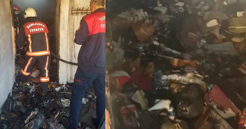 Şanlıurfa’da Yangın Ev Küle Döndü