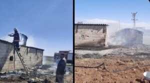 Şanlıurfa kırsalında yangın samanlığa sıçramadan söndürüldü