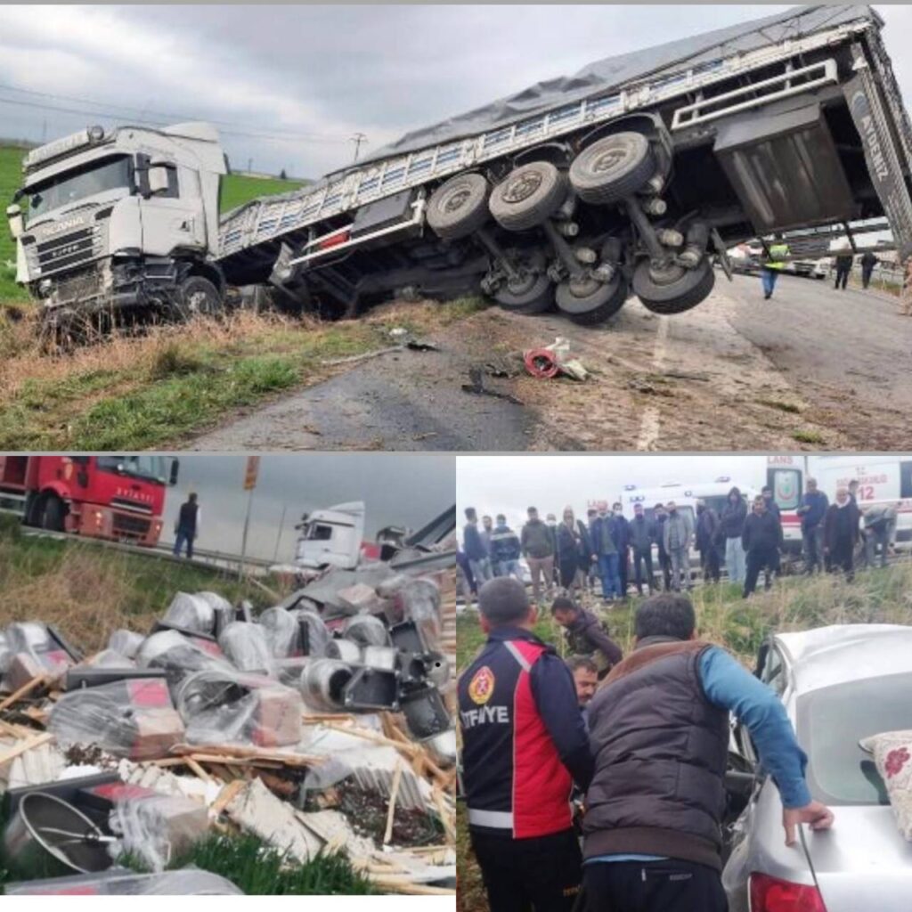 Şanlıurfa Mardin otoyolunda otomobil kaza yaralılar var