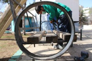 Şanlıurfa’da Parklardaki banklarda  geri dönüşüm çalışması