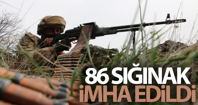 Teröristlerin kullandığı 86 sığınak imha edildi