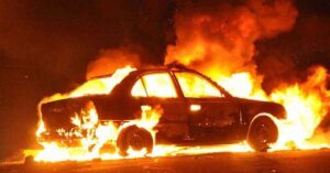 Urfa’da Sürücü Kursu Aracı Alev Aldı