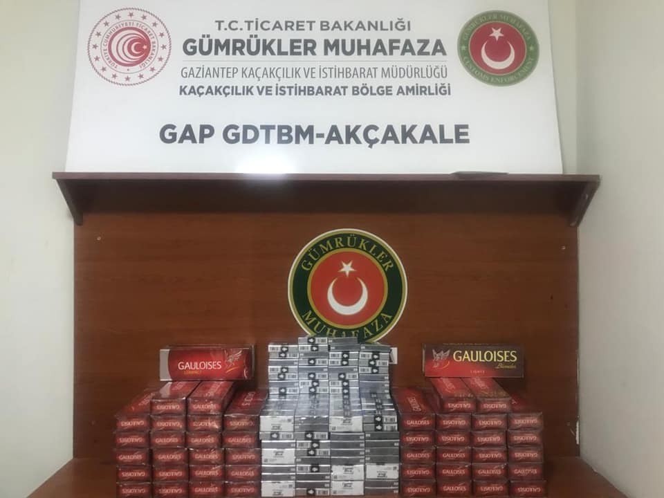 Akçakale’de Gümrükte bin 250 paket kaçak sigara ele geçirildi