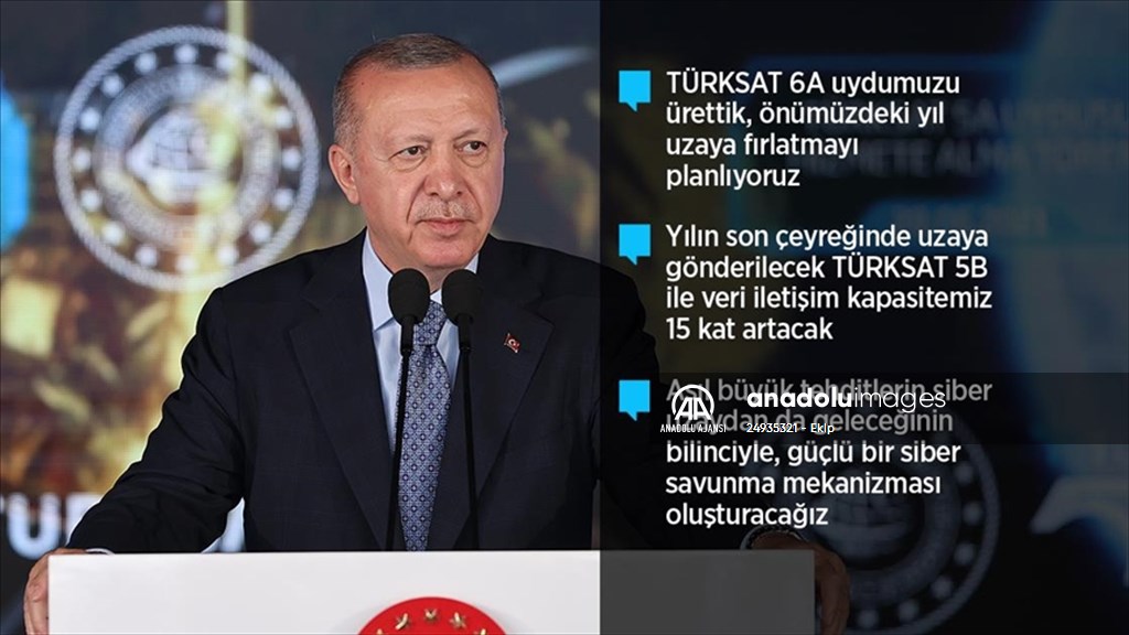 Cumhurbaşkanı Erdoğan Türksat 5A Uydusu’nu hizmete aldı