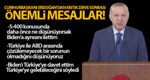 Cumhurbaşkanı Erdoğan: ‘Türkiye ile ABD arasında çözülemeyecek bir sorunun olmadığını düşünüyoruz’
