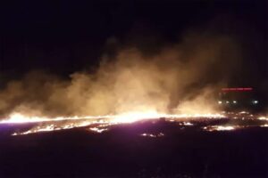 Şanlıurfa’da çıkan anız yangını yerleşim alanına ulaşmadan söndürüldü