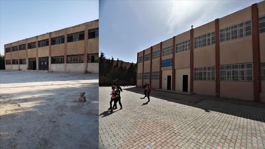 Tel Abyadlı çocuklar Türkiye’nin onardığı okullar sayesinde geleceğe umutla bakıyor