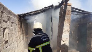 Suruç’ta odunlukta çıkan yangın hasara neden oldu