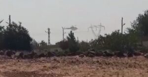 Şanlıurfa’da Yüksek gerilim hattında temizlik yapan helikopter paniğe neden oldu