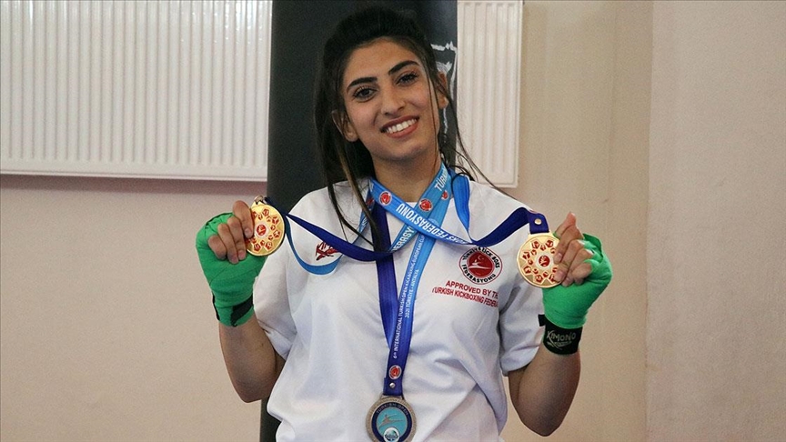 Üniversite öğrencisi milli kick boksçu Urfalı Tuba’nın gözü dünya şampiyonluğunda