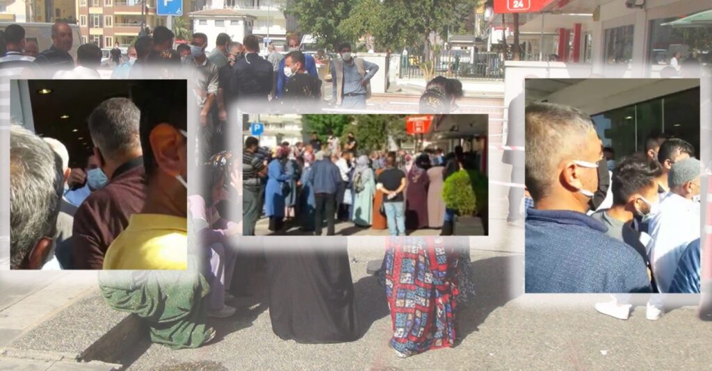 Şanlıurfa’da Banka önünde sosyal mesafesiz kuyruk!