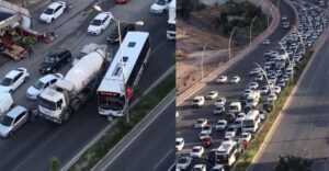 Mikser arızası Urfa’da trafiği felç etti!