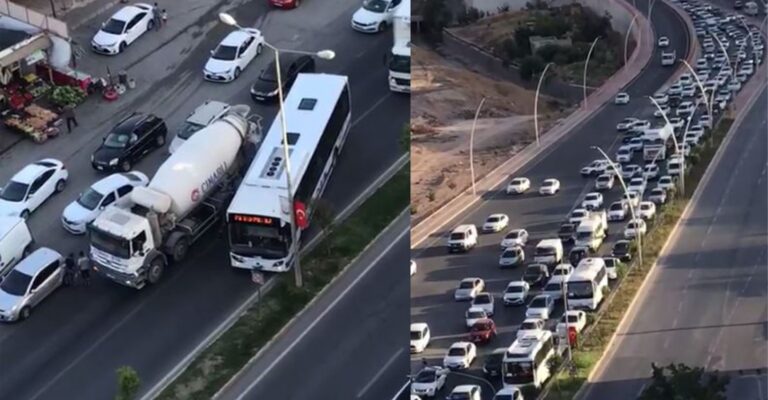 Mikser arızası Urfa’da trafiği felç etti!