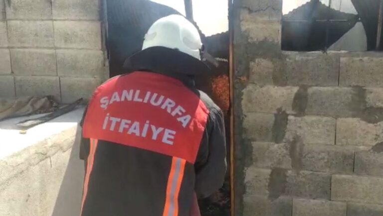 Şanlıurfa’da Odunluk yangınını itfaiye söndürdü