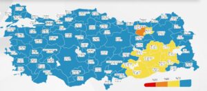 Urfa haritada sarı kategoriye geçti!