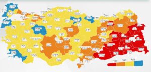 Urfa yeni haritada yine kırmızı yine sonuncu!