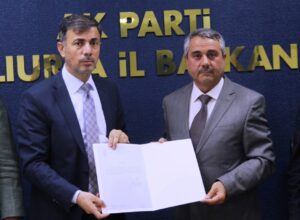 Ceylanpınar ilçe başkanı Doğantekin mazbatasını aldı