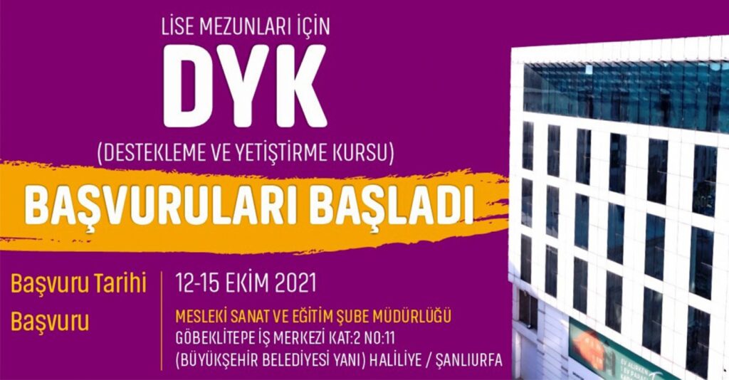 Şanlıurfa’da gençlere kurs desteği