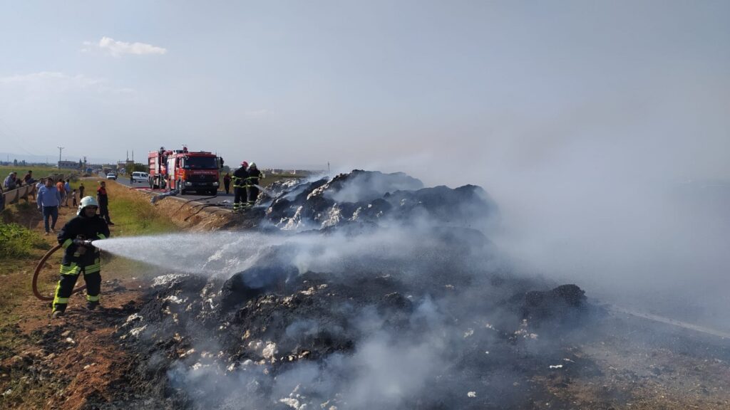 Şanlıurfa’da tonlarca pamuk kül oldu
