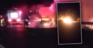 Şanlıurfa’da lüks otomobil yarım saatte kül oldu!