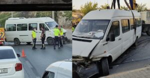 Urfa’da minibüs devrildi trafik felç oldu!
