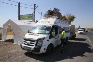 Şanlıurfa’da dönüşe geçen mevsimlik tarım işçileri için aşı istasyonu kuruldu