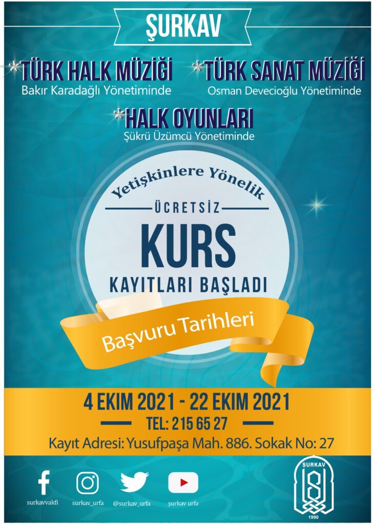 ŞURKAV Müzik ve Halk Oyunları Kursları Başlıyor