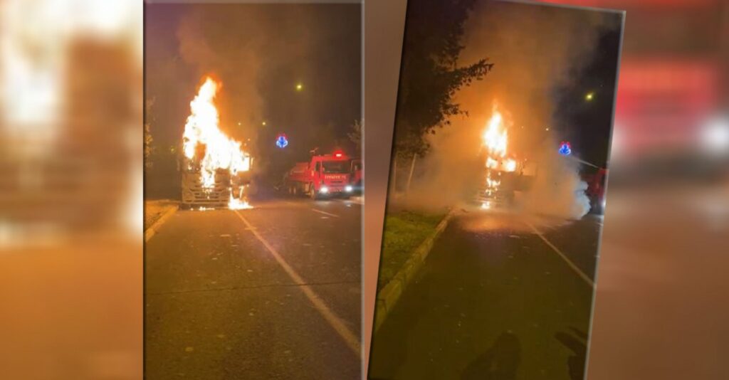 Viranşehir’de seyir halindeki tır alev alev yandı!